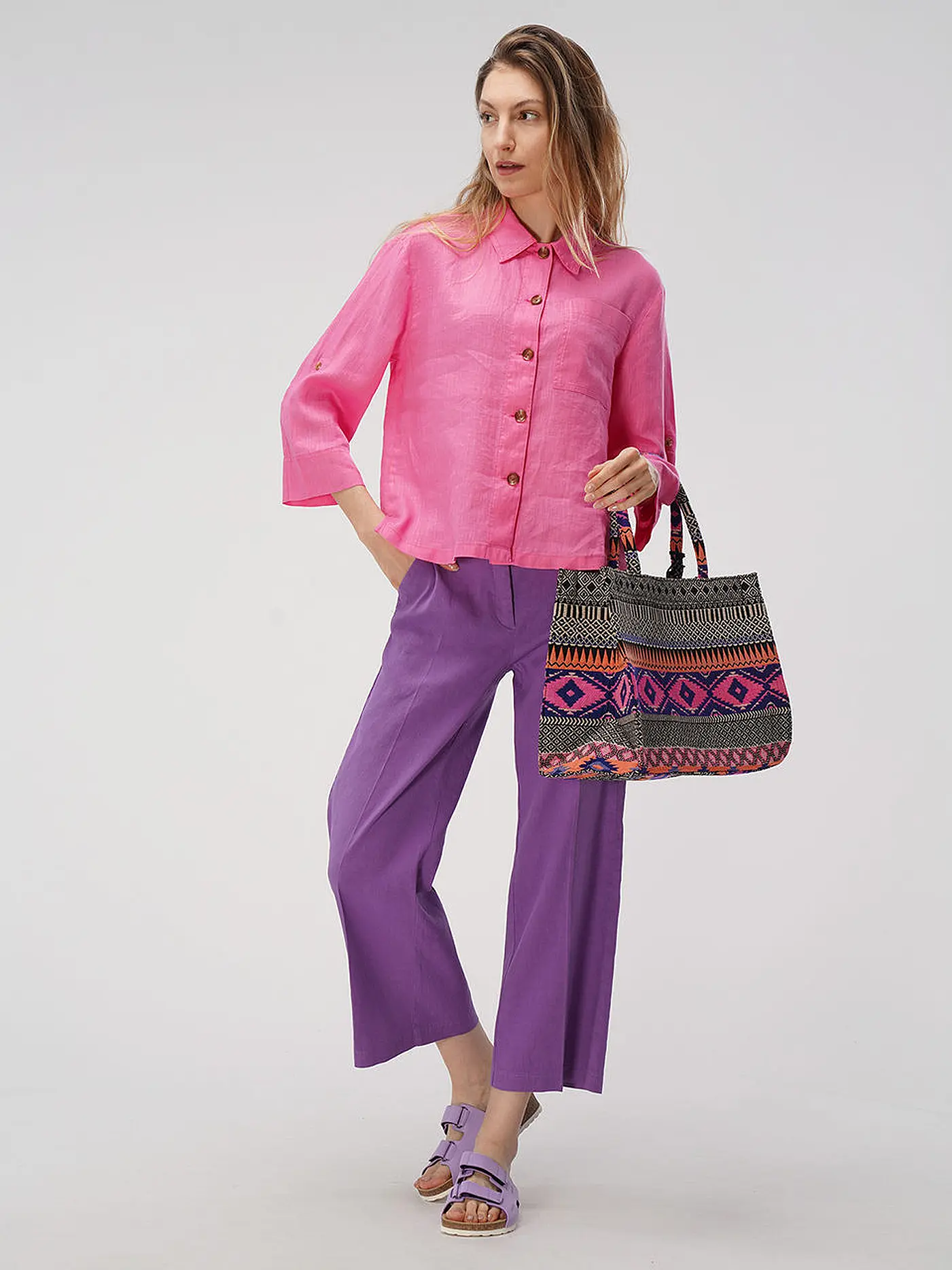 CAMBIO | Leinen Culotte CALIFORNIA | lila